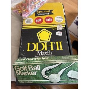 Vintage Rare Golf Ball Lot With Tees And Ball MarkersCollectible Hard Finds 4185